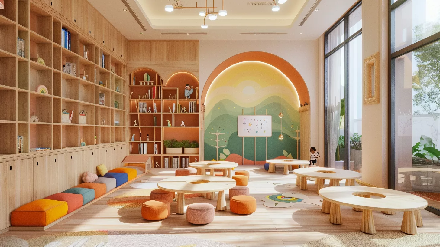 A typical classroom with a global geometric brush... where inspiration begins from the walls